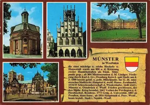 AK / Ansichtskarte 73968003 Chronik-AK Muenster Rathaus Schloss Dom St. Clemenkirche