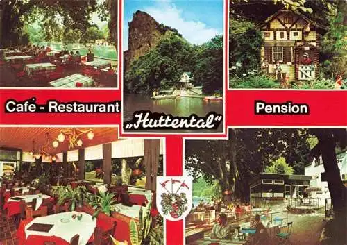 AK / Ansichtskarte  Bad_Muenster_Stein_Ebernburg Café Restaurant Pension Huttental Bootsanleger Nahe