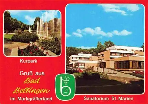 AK / Ansichtskarte  Bad_Bellingen Kurpark Sanatorium St. Marien Kurort im Markgraeflerland Schwarzwald