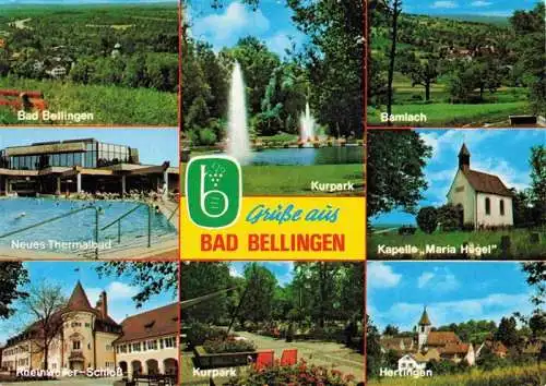 AK / Ansichtskarte 73968136 Bad_Bellingen Panroama Kurort im Markgraeflerland Schwarzwald Thermalbad Kurpark Schloss Kapelle Hertingen