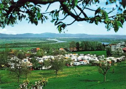 AK / Ansichtskarte  Bamlach Lug ins Land Campingplatz Panorama Rheintal