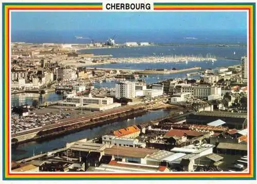 AK / Ansichtskarte  Cherbourg_50_Manche Vue générale du port vue aérienne