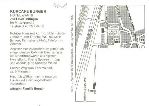 AK / Ansichtskarte  Bad_Bellingen Kurcafé Burger Kurort im Markgraeflerland Schwarzwald