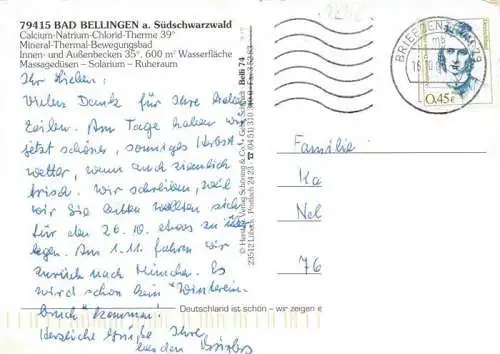 AK / Ansichtskarte  Bad_Bellingen Panorama Kurort im Markgraeflerland Schwarzwald Luftaufnahme Kurpark Wasserspiele