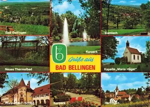 AK / Ansichtskarte  Bad_Bellingen Panorama Kurort im Markgraeflerland Schwarzwald Kurpark Thermalbad Schloss Kurpark Kapelle Bamlach Hertingen