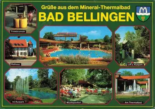 AK / Ansichtskarte 73968281 Bad_Bellingen Mineral-Thermalbad Trinkbrunnen Rathaus Kurpark Musikpavillon Kurort Markgraeflerland Schwarzwald