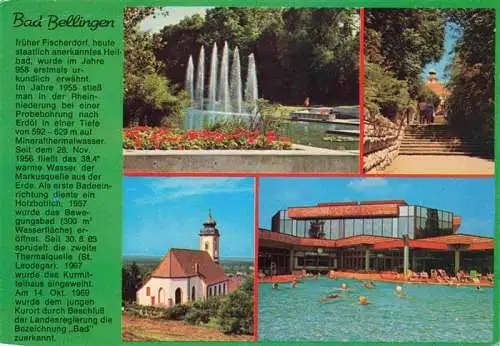 AK / Ansichtskarte 73968285 Bad_Bellingen Thermalmineralbad Kurpark Wasserspiele Kirche Kurort Markgraeflerland Schwarzwald