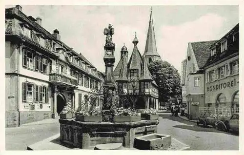 AK / Ansichtskarte  Michelstadt Marktplatz Brunnen