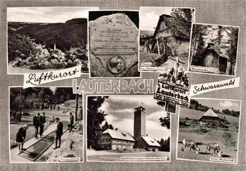 AK / Ansichtskarte 73968321 Lauterbach_Schwarzwald Panorama Ludwig Stemmer Gedenktafel Muehle Sulzbachtal Bergkapelle Minigolf Gedaechtnishaus Fohrenbuehl Hasenhof