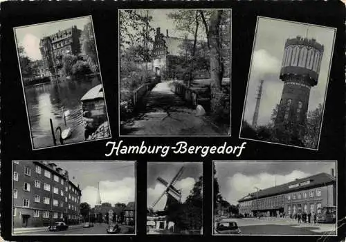 AK / Ansichtskarte 73968326 Bergedorf__Hamburg Orts und Teilansichten Wasserturm Windmuehle