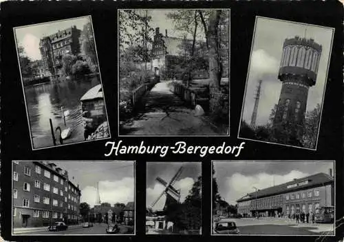 AK / Ansichtskarte  Bergedorf__Hamburg Orts und Teilansichten Wasserturm Windmuehle