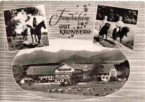 AK / Ansichtskarte  Hoeslwang_Bayern Fremdenheim Gut Kronberg Pferdekoppel Ponyreiten