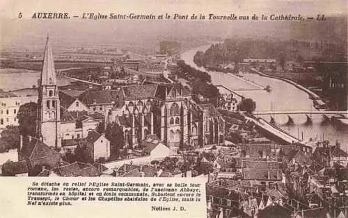 AK / Ansichtskarte  Auxerre_89_Yonne Eglise Saint Germain Pont de la Tournelle vus de la Cathédrale