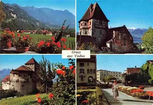 AK / Ansichtskarte  Vaduz_Liechtenstein_FL Landesfuerstliche Residenz Falknisgruppe Rotes Haus Schloss Postplatz