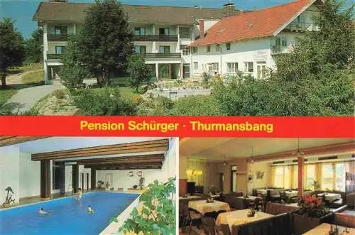 AK / Ansichtskarte  Thurmansbang Pension Schuerger Hallenbad Gastraum