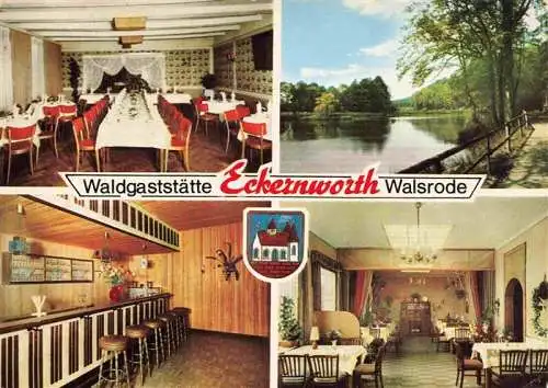 AK / Ansichtskarte  Walsrode_Lueneburger_Heide Waldgaststaette Eckernworth Speisesaal Gastraeume Bar Seepartie