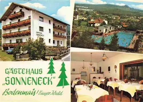 AK / Ansichtskarte 73968493 Bodenmais Gaestehaus Sonneneck Gastraum Schwimmbad