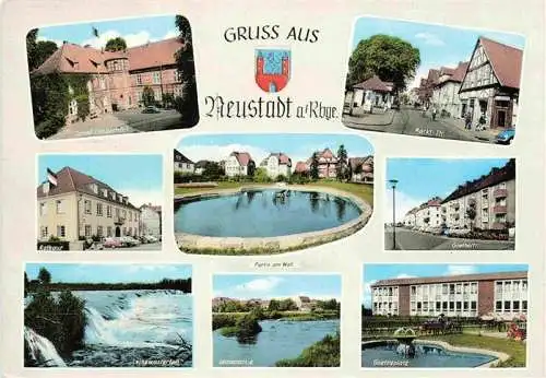 AK / Ansichtskarte 73968507 Neustadt_Ruebenberge Schloss Landestrost Rathaus Leinewasserfall Leinepartie Marktstrasse Goethestrasse Goetheplatz