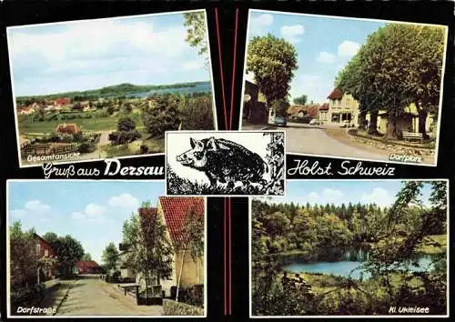 AK / Ansichtskarte  Dersau_Schleswig-Holstein Panorama Dorfplatz Dorfstrasse Kleiner Ukleisee