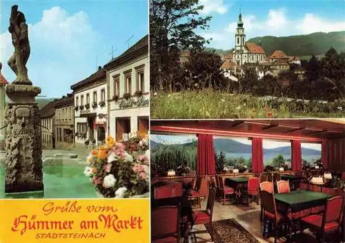AK / Ansichtskarte 73968519 Stadtsteinach Gasthof Huemmer am Markt Kirche Gaststube