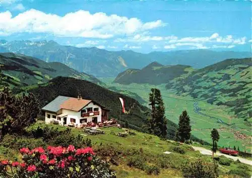 AK / Ansichtskarte 73968527 Zillertal_Tirol_AT Alpengasthaus Kaltenbacher Skihuette Zillertal und Inntal mit Rofangebirge