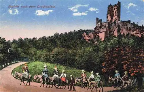 AK / Ansichtskarte 73968557 Koenigswinter Eselritt nach dem Drachenfels Ruine