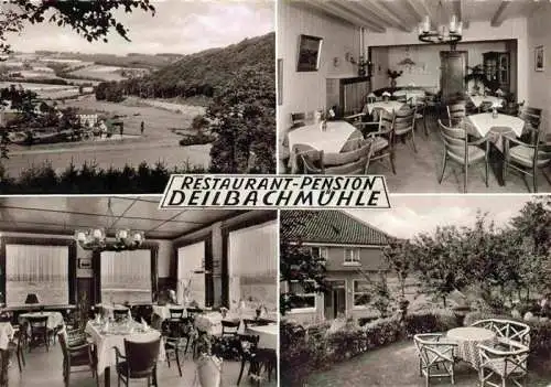 AK / Ansichtskarte 73968609 Langenberg_Rheinland Restaurant Pension Deilbachmuehle Gastraeume Garten