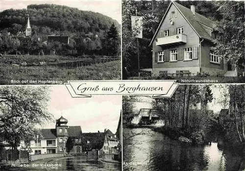 AK / Ansichtskarte  Berghausen_Pfinztal_BW Hopfenbergblick Naturfreundehaus Volksbankpartie An der Pfinz