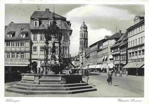 AK / Ansichtskarte  GoeTTINGEN__Niedersachsen Weender Strasse mit Gaenselieselbrunnen und Jacobikirche