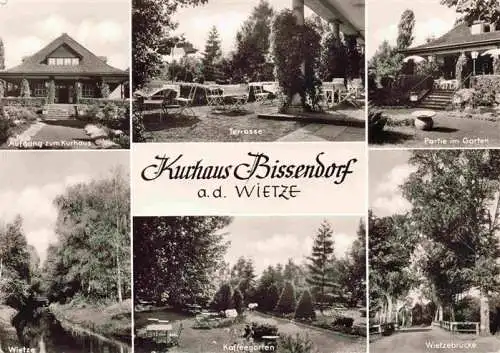 AK / Ansichtskarte 73968639 Bissendorf-Wietze Kurhaus Terrasse Garten Wietzepartie Kaffeegarten Wietzebruecke