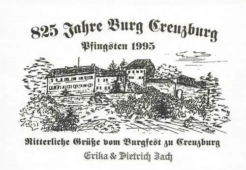 AK / Ansichtskarte  Creuzburg_Thueringen Burg Creuzburg 825 Jahre Zeichnung