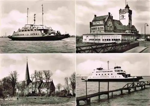 AK / Ansichtskarte  Blexen_Nordenham Faehre Nordenham Bahnhof Ev Kirche Faehre Bremerhaven