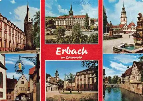 AK / Ansichtskarte 73968710 Erbach_Odenwald Schloss Kirche Stadttor Brunnen Marktplatz Bruecke