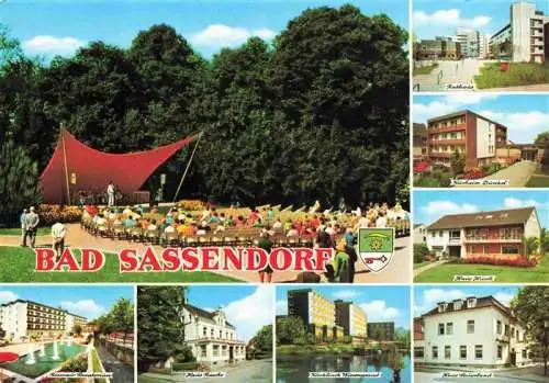 AK / Ansichtskarte  Bad_Sassendorf Rathaus Kurheim Dunkel Haus Huesch Haus Sauerland Kurklinik Wiesengrund Haus Rasche Rosenau Sanatorium