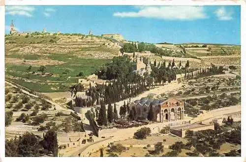 AK / Ansichtskarte 73968786 Jerusalem__Yerushalayim_Israel Mount of Olives Church and Garden of Gethsemane in the foreground