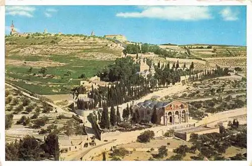 AK / Ansichtskarte  Jerusalem__Yerushalayim_Israel Mount of Olives Church and Garden of Gethsemane in the foreground