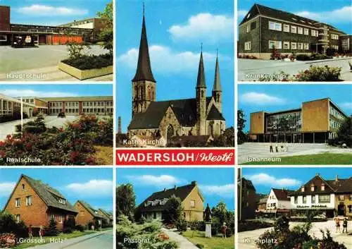 AK / Ansichtskarte 73968835 Wadersloh Hauptschule Realschule Kath Kirche Krankenhaus Johanneum Im Grossen Holz Pastorat Kirchplatz
