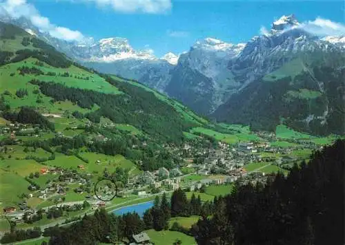AK / Ansichtskarte  Engelberg__OW mit Villa Cunetta Alpenpanorama Luftaufnahme