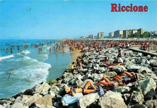 AK / Ansichtskarte 73968878 Riccione_Rimini_IT Spiaggia e alberghi Strand und Hotels