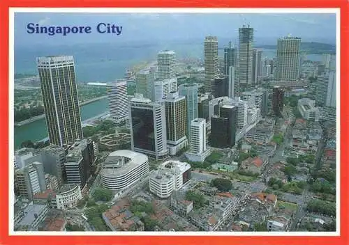 AK / Ansichtskarte  Singapore Commercial and financial hub in the harbour city area aerial view