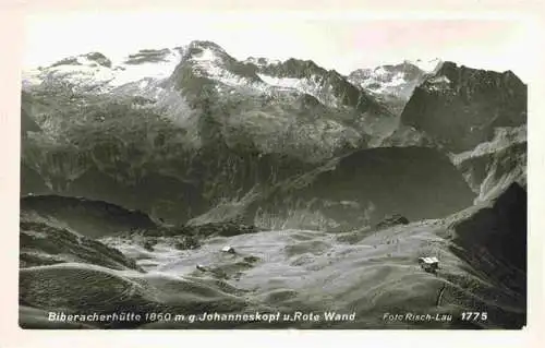 AK / Ansichtskarte 73969013 Biberacherhuette_1860m_Schroecken_Vorarlberg_AT mit Johanneskopf und Rote Wand