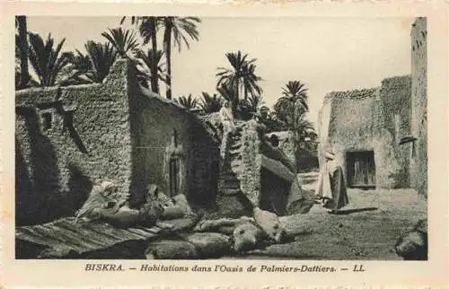 AK / Ansichtskarte  Biskra_Algerie habitations dans l'Oasis de Palmiers Dattiers