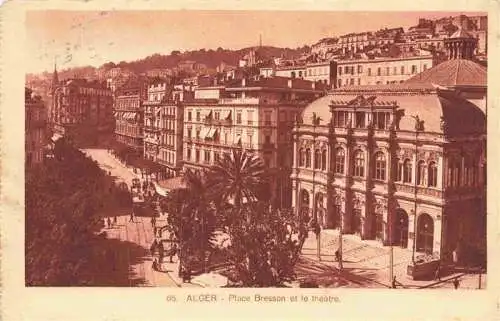 AK / Ansichtskarte  ALGER_Algier_Algerie Place Bresson et le theatre