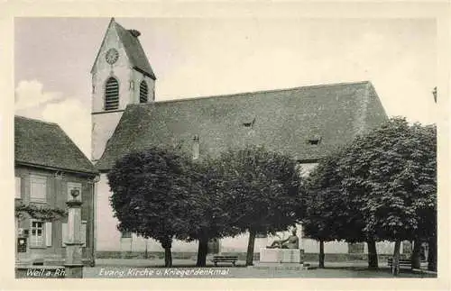 AK / Ansichtskarte 73969175 Weil_am_Rhein Ev Kirche und Kriegerdenkmal