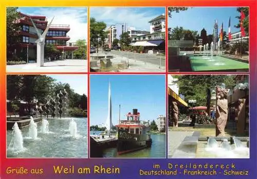 AK / Ansichtskarte 73969225 Weil_am_Rhein Ortspartien Park Fontaenen Dreilaenderecke Skulptur