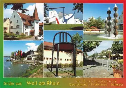 AK / Ansichtskarte  Weil_am_Rhein Kirche Rheinpartie Stuhl Brunnen