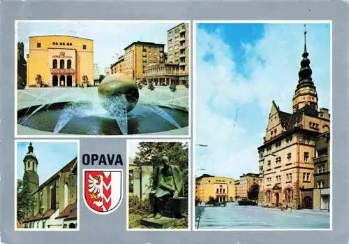 AK / Ansichtskarte 73969300 Opava_Troppau_CZ Motive im Stadtzentrum Brunnen Kirche Denkmal