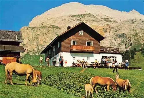 AK / Ansichtskarte 73969311 Seiseralm_Alpe_di_Siusi_Trentino_IT Berggasthof Zallinger Pferde