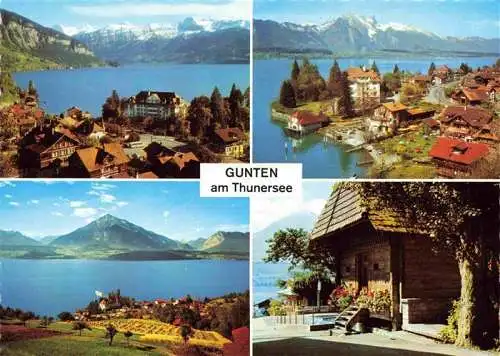 AK / Ansichtskarte  Gunten_Thunersee_BE Panorama Alpenblick