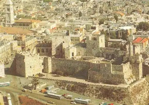 AK / Ansichtskarte  Jerusalem__Yerushalayim_Israel Birds eye view Citadel and Jaffa Gate Zitadelle Jaffa Tor